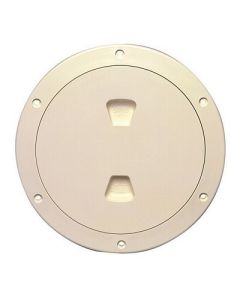 Beckson 6 Smooth Center ScrewOut Deck Plate Beige-small image