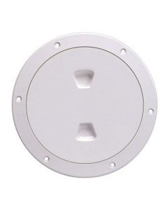 Beckson 6 Smooth Center ScrewOut Deck Plate White-small image