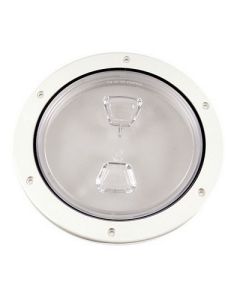 Beckson 6 Clear Center Screw Out Deck Plate White-small image