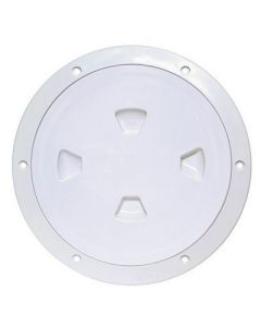 Beckson 8 Smooth Center ScrewOut Deck Plate White-small image