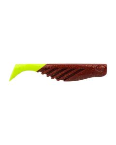 Berkley Gulp Saltwater Ripple Mullet 3 Root Beer GoldChartreuse Gsrm3Rbgc-small image
