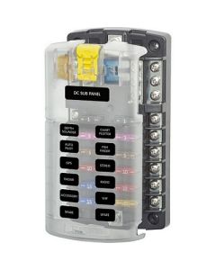 Blue Sea 5026 St Blade Fuse Block WCover 12 Circuit WNegative Bus-small image