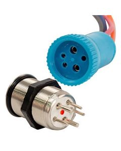 Bluewater 22mm Push Button Switch OffOn Contact BlueRed Led-small image