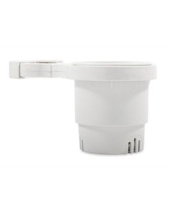 Camco ClampOn Rail Mounted Cup Holder Small For Up To 114 Rail White-small image