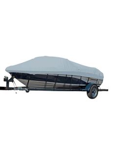 Carver SunDura StyledToFit Boat Cover F195 Sterndrive VHull Runabout Boats Including Eurostyle WWindshield HandBow Rails Grey-small image