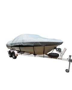 Carver PolyFlex Polyester FlexFit 3 Boat Cover FFish Sku Boats IO Or OB Wide Bass Boats Grey-small image