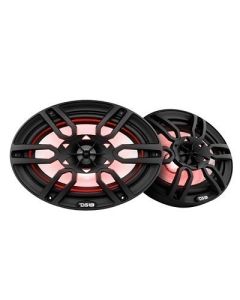 Ds18 Hydro 6 X 9 2Way Marine Speakers WIntegrated Rgb Led Lights 375w Black-small image