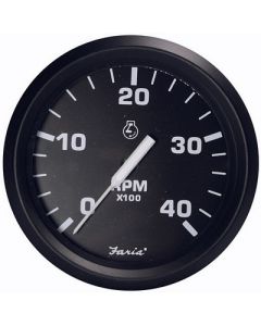 Faria Euro Black 4 Tachometer 4,000 Rpm Diesel Magnetic PickUp-small image