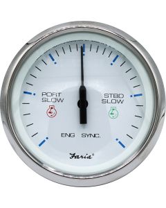 Faria Chesapeake SS White 4" Engine Synchronizer - Dual Gas &amp; Var Ratio Alt Diesel-small image