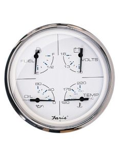 Faria 5 Multifunction Gauge Chesapeake White WStainless Steel Fuel, Oil, Water Voltmeter-small image