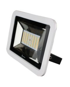 Lunasea 35w Slimline Led Floodlight, 120240vac Only, Cool White, 4500 Lumens, 3 Cord White Housing-small image