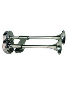 Ongaro Deluxe SS Shorty Dual Trumpet Horn - 12V - Boat Horns-small image