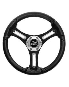 Schmitt Marine Torcello 14 Wheel 03 Series Polyurethane Wheel WChrome Spoke Inserts Cap Black Brushed Spokes 34 Retail Packaging-small image