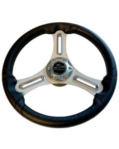 Schmitt Marine Torcello 14 Wheel 03 Series Polyurethane Wheel WChrome Trim Cap Brushed Spokes 34 Tapered Shaft Retail Packaging-small image