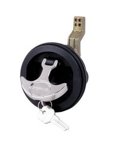 Perko Surface Mount Latch Black Body, Chrome Handle, Offset Cam Bar, 34 238-small image
