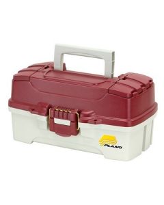 Plano 1Tray Tackle Box WDual Top Access Red MetallicOff White-small image