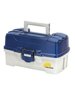 Plano 2Tray Tackle Box WDual Top Access Blue MetallicOff White-small image