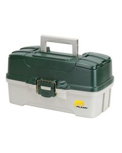 Plano 3Tray Tackle Box WDual Top Access Dark Green MetallicOff White-small image