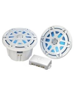 PolyPlanar MaOc8 8 Round Waterproof Blue Led Lit Speaker White-small image