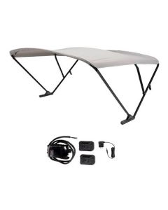 Sureshade Battery Powered Bimini Black Anodized Frame Grey Fabric-small image