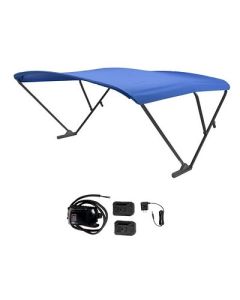 Sureshade Battery Powered Bimini Black Anodized Frame Pacific Blue Fabric-small image