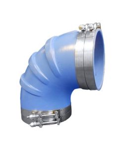 Trident Marine 6 Id 90Degree Blue Silicone Molded Wet Exhaust Elbow W4 TBolt Clamps-small image