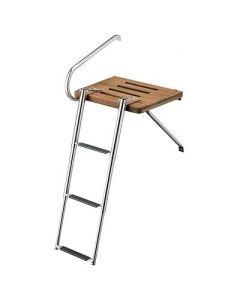 Whitecap Teak Swim Platform W3Step Telescoping Ladder FBoats WOutboard Motors-small image