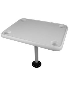 Wise White Rectangular Table 4 Drink Holders WPedestal-small image