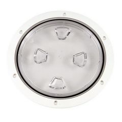 Beckson 8 Clear Center ScrewOut Deck Plate White-small image