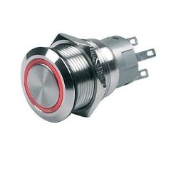 Bep PushButton Switch 12v Latching OnOff Red Led-small image