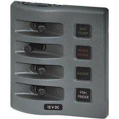 Blue Sea 4304 Weatherdeck Water Resistant Fuse Panel 4 Position Grey-small image