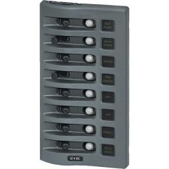 Blue Sea 4378 Weatherdeck Water Resistant Circuit Breaker Panel 8 Position Grey-small image