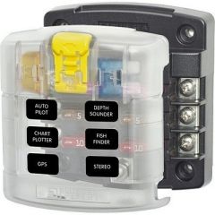 Blue Sea 5028 St Blade Fuse Block W Cover 6 Circuit Without Negative Bus-small image