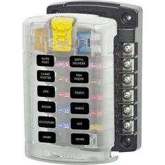Blue Sea 5029 St Blade Fuse Block WCover 12 Circuit WO Negative Bus-small image