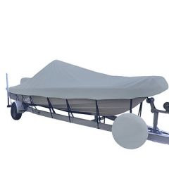 Carver SunDura StyledToFit Boat Cover F225 VHull Center Console Shallow Draft Boats Grey-small image
