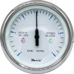 Faria Chesapeake SS White 4" Engine Synchronizer - Dual Gas &amp; Var Ratio Alt Diesel-small image
