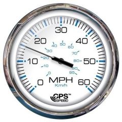 Faria 5 Speedometer 60 Mph Gps Studded Chesapeake White WStainless Steel-small image