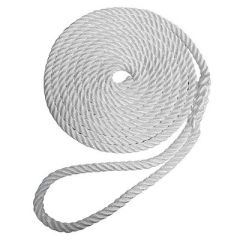 Robline Premium Nylon 3 Strand Dock Line 12 X 15 White-small image