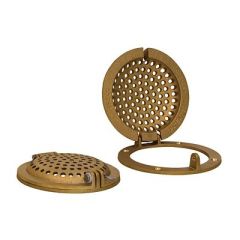 Groco Bronze Round Hull Strainer WAccess Door FUp To 1 ThruHull-small image