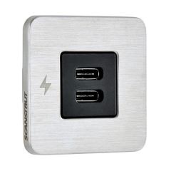 Scanstrut Tile UsbC Interior Charging Socket 1224v Stainless Steel Bezel-small image