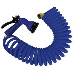 Whitecap 15 Blue Coiled Hose WAdjustable Nozzle-small image