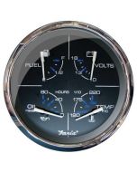 Faria 5 Multifunction Gauge Chesapeake Black WStainless Steel Fuel, Oil Psi, Water Temp Voltmeter-small image