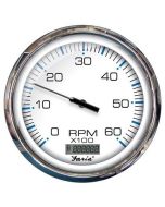Faria 5 Tachometer WDigital Hourmeter 6000 Rpm Gas Inboard Chesapeake White WStainless Steel Bezel-small image
