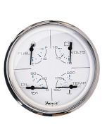 Faria 5 Multifunction Gauge Chesapeake White WStainless Steel Fuel, Oil, Water Voltmeter-small image