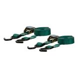 Curt 15 Dark Green Cargo Straps WS Hooks 300 Lbs 2 Pack-small image