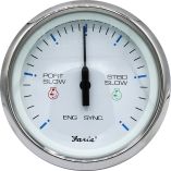 Faria Chesapeake SS White 4" Engine Synchronizer - Dual Gas &amp; Var Ratio Alt Diesel-small image