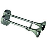 Ongaro Deluxe SS Dual Trumpet Horn - 24V - Boat Horns-small image