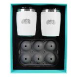 Toadfish NonTipping 10oz White Rocks Tumblers WIce Ball Tray 2 Tumblers-small image